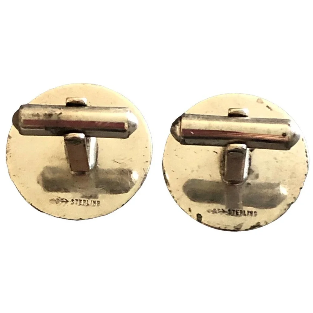 Swift and Fisher Sterling Silver Saint St Christopher Religious Martyr Cufflinks